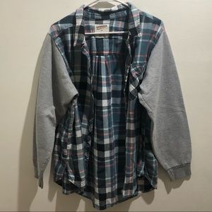 🎉2 for $10 blue flannel with hoodie sleeves